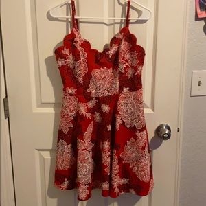 Red floral dress-size xl